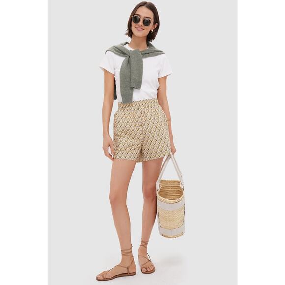 HYACINTH HOUSE Beige Trellis Floral Jasmine Shorts Size S NWT - Picture 7 of 8